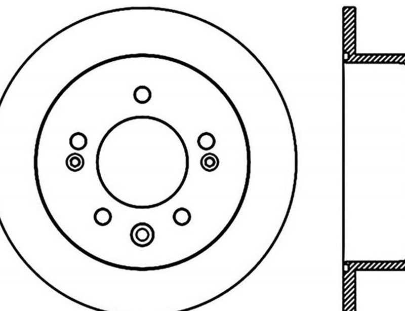 Brake Rotor Rear Right Drilled Slotted 127.51024R - StopTech 2007-10 Hyundai Elantra