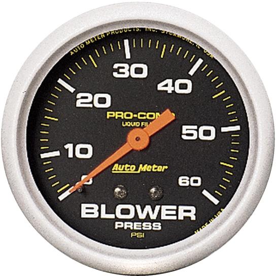 Blower Pressure Gauge Single Black Pro-comp Series - Autometer Universal