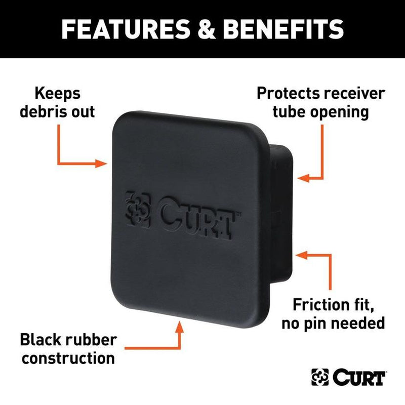 Hitch Cover Single Black Rubber - Curt Universal