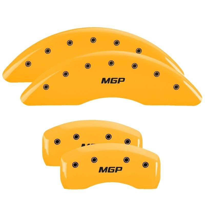 Caliper Covers Set Of 4 Yellow Finish Black - MGP Caliper Covers 2009-11 Hyundai Genesis Sedan