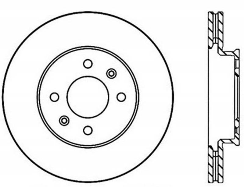 Brake Rotor Front Left Drilled Slotted - StopTech 2006-11 Hyundai Accent