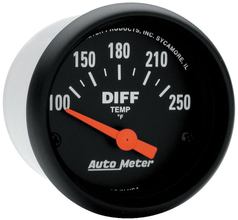 Differential Temperature Gauge Single Black Z-series - Autometer Universal