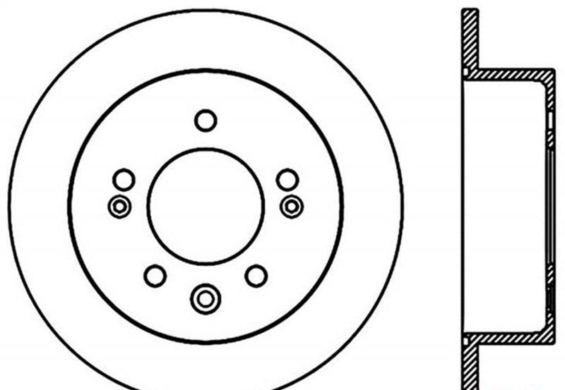 Brake Rotor Rear Right Drilled Slotted 127.51024R - StopTech 2007-10 Hyundai Elantra