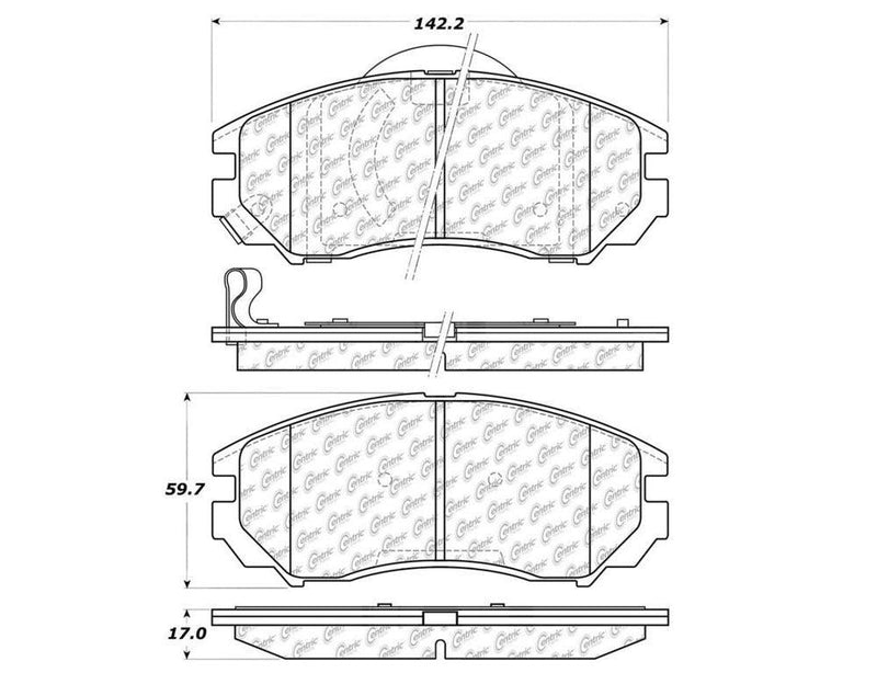 Pads Front Ceramic PosiQuiet - StopTech 2004-08 Hyundai Tiburon V6 2.7L