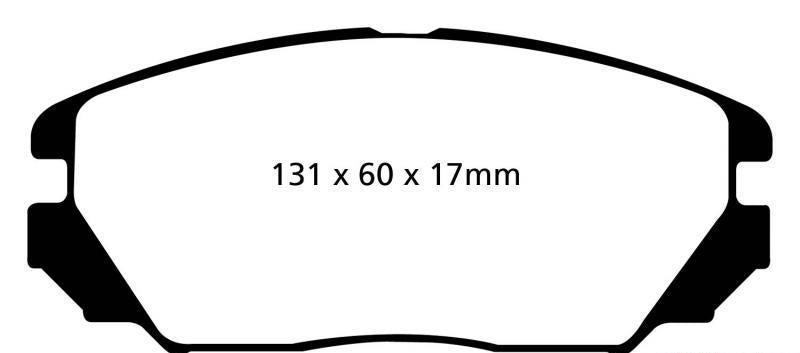 Disc Brake Pad Set Front Street Sport Greenstuff FMSI D1125 - EBC Brakes 2006-10 Hyundai Sonata V6 3.3L and more