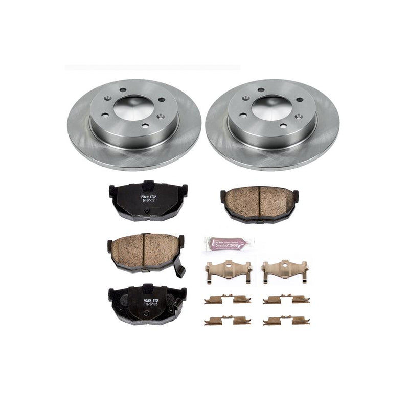 Brake Disc And Pad Kit Set Of 2 Plain Surface Oe - Powerstop 1998 Elantra 4 Cyl 1.8L
